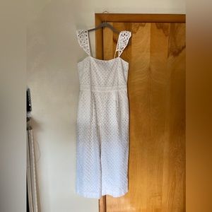 jcrew jumpsuit in white eyelet size 10 Brand New with Tags
